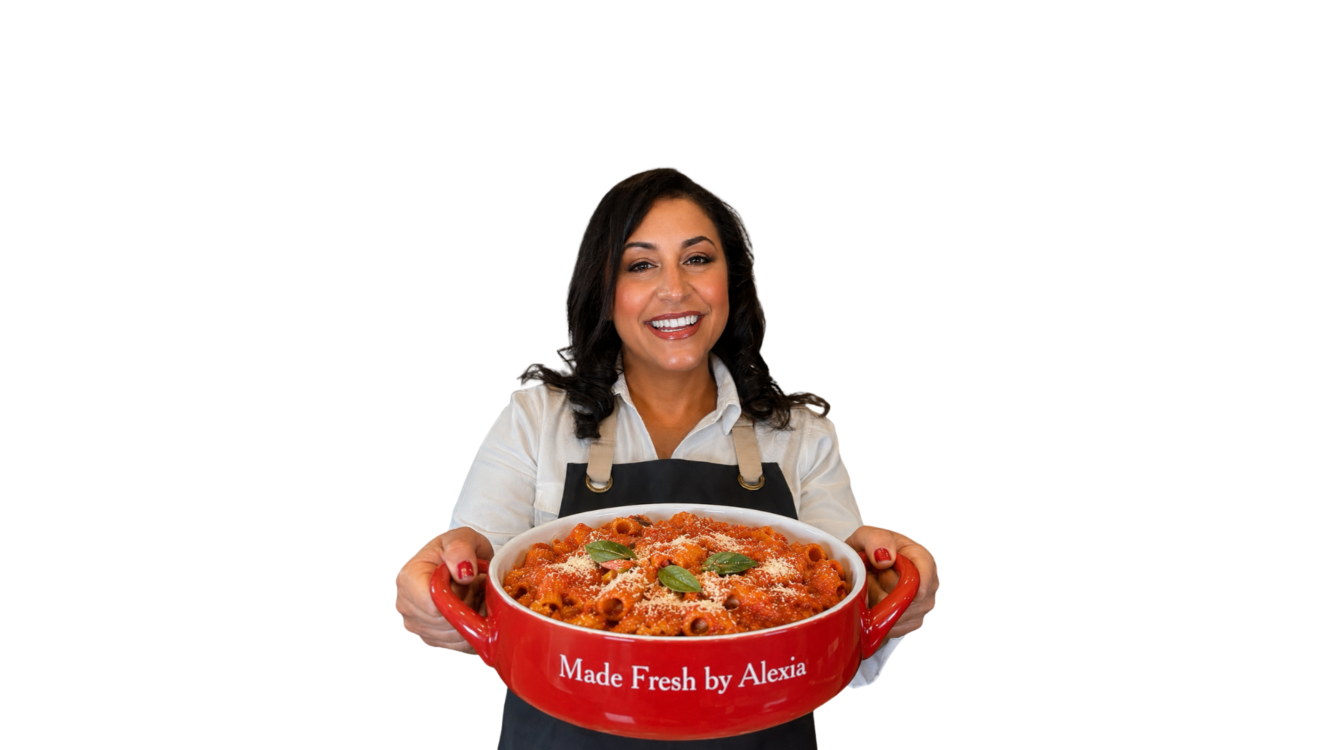 Chef Alexia presenting her signature dish